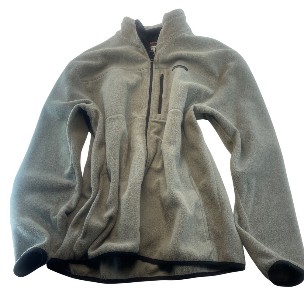 Timberland Mens Fleece Jacket Full‎ Zip Mock Neck Outdoor Gray L/G